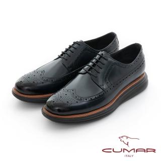 【CUMAR】舒適商務 氣墊式底商務鞋(雙色藍)