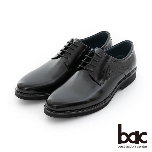 【bac】超輕量系列 自信綁帶輕量真皮紳士鞋(黑色)