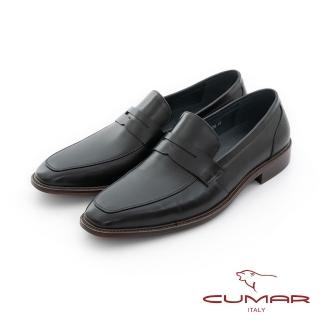 【CUMAR】商務菁英 俐落身型真皮紳士鞋(黑色)
