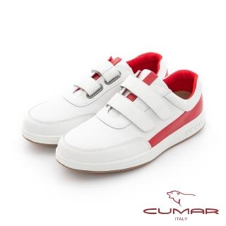 【CUMAR】時尚流行 貼心魔術貼休閒運動鞋(白色)