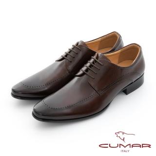 【CUMAR】商務菁英 紳士型男真皮德比鞋(咖啡色)