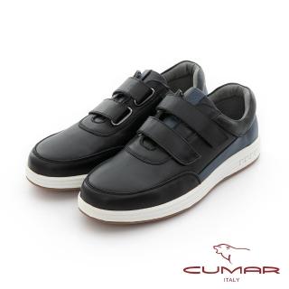 【CUMAR】時尚流行 貼心魔術貼休閒運動鞋(黑色)