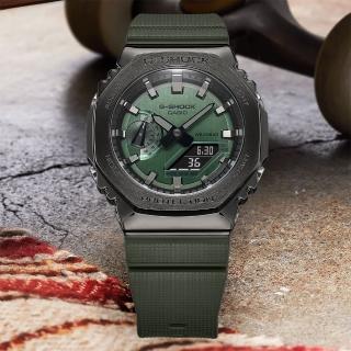 【CASIO 卡西歐】G-SHOCK 農家橡樹 軍綠 八角雙顯電子錶 畢業禮物(GM-2100B-3A)