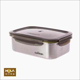 【HOLA】cuitisan酷藝師可微波316不鏽鋼方形保鮮盒7號約1400ml(約1400ml)