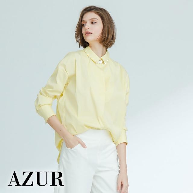 【AZUR】清新寬版休閒質感襯衫-2色