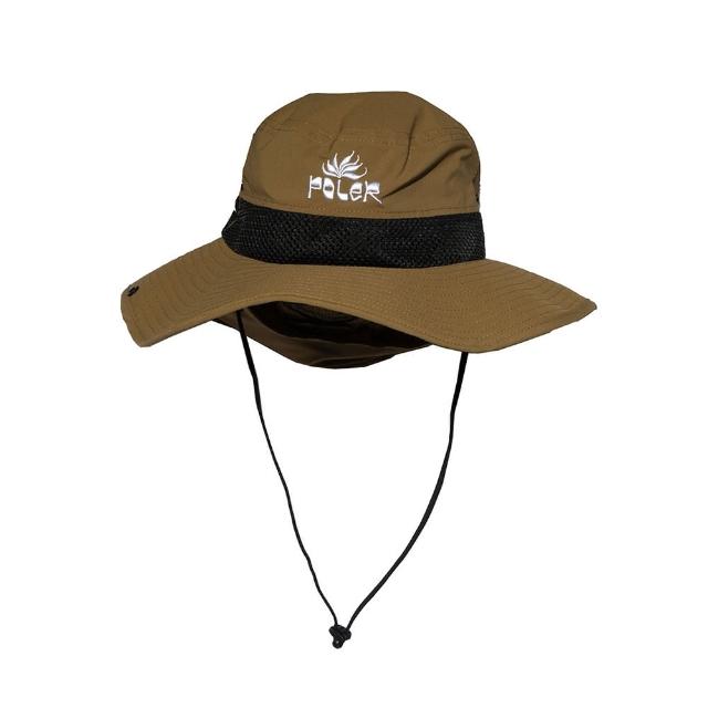 【POLER STUFF】日本限定 2WAY LONG BRIM SUNGUARD HAT 遮陽戰術帽漁夫帽 / 可收摺隱藏式遮陽裁片(沙漠色)