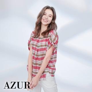 【AZUR】鄉村減齡格紋上衣