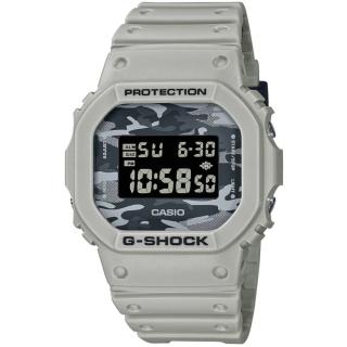 【CASIO 卡西歐】G-SHOCK 經典城市迷彩電子腕錶 / 灰白 42.8mm(DW-5600CA-8)