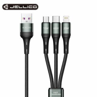 【Jellico】1.2m高瓦系列3合1Mirco-USB/Lightning/Type-C充電線(JEC-B3)