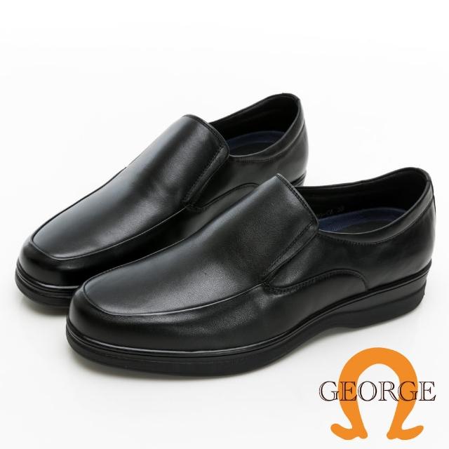 【GEORGE 喬治皮鞋】AMBER系列 牛皮側鬆緊帶微空調氣墊皮鞋 -黑 215019CZ-10