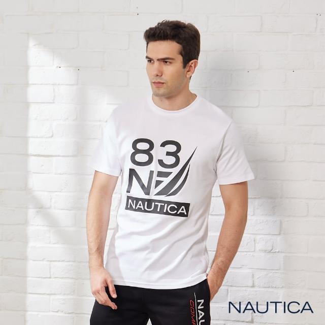 【NAUTICA】男裝 簡約LOGO短袖T恤(白色)
