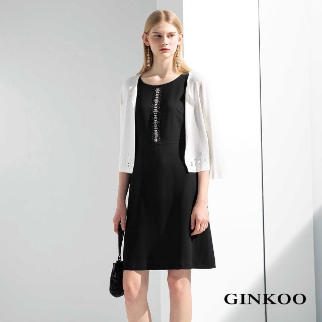 【GINKOO 俊克】胸口亮飾質感洋裝