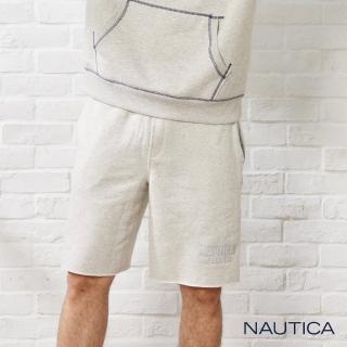 【NAUTICA】男裝造型車縫舒適刷毛短褲(灰色)