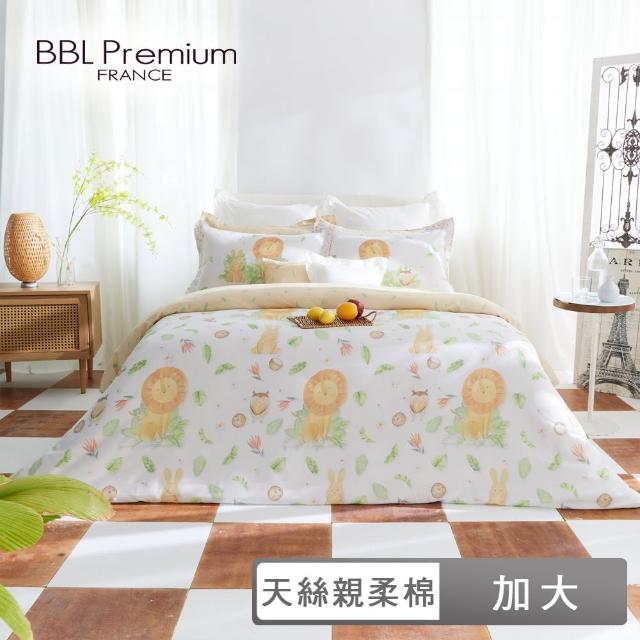 【BBL Premium】天絲親柔棉印花床包被套組-里歐森林繪本(加大)
