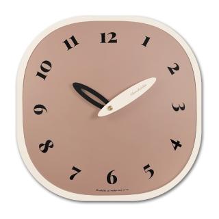 【時鐘】38cm 居家擺飾 簡約風格 數字刻度 北歐風 無印風 圓矩形掛鐘(粉紅色)
