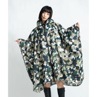 【KIU】空氣感雨衣 男女適用 親子防水斗篷(64141 迷彩花朵)
