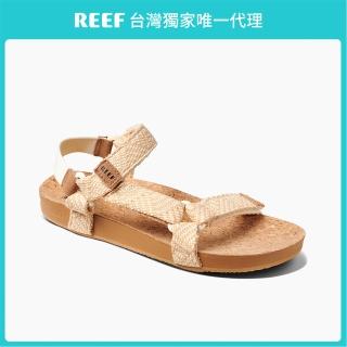 【REEF】CUSHION REM系列 夏日編織設計休閒涼拖鞋 女鞋CI8611(透氣舒適女款涼鞋 夏季厚底涼鞋)