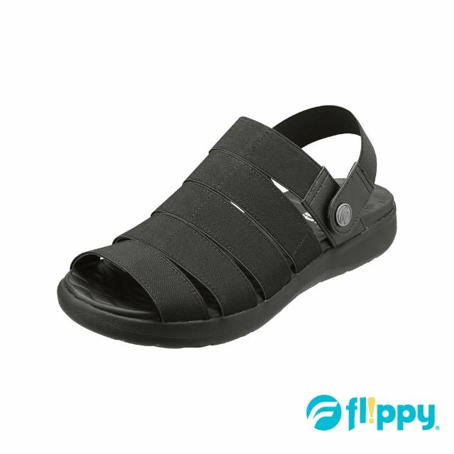 【PANSY】flippy夏季透氣防滑兩用式涼鞋 黑色(3142)