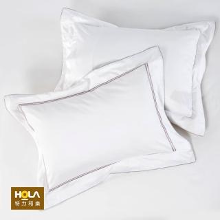 【HOLA】艾維卡埃及棉刺繡歐式枕套2入晨白