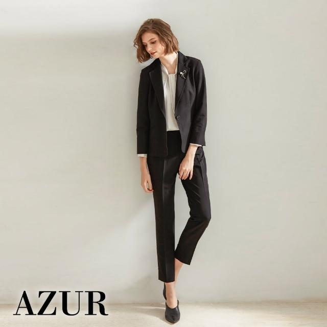 【AZUR】質感修身素面西裝褲