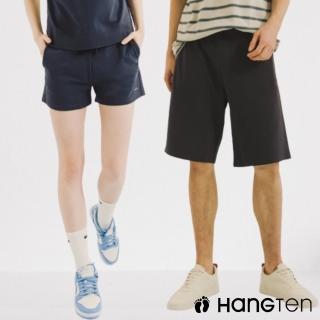 【Hang Ten】男女裝-100%純棉毛巾布刺繡休閒短褲(多款選)