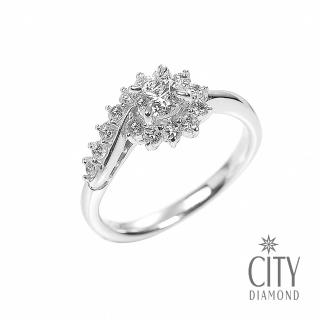 【City Diamond 引雅】『玫瑰迴廊』天然鑽石1克拉白K金戒指/鑽戒