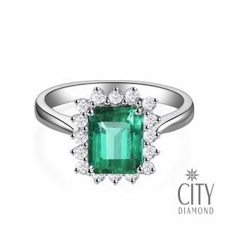 【City Diamond 引雅】『生命之歌』14K沙佛萊石白K金鑽石戒指鑽戒