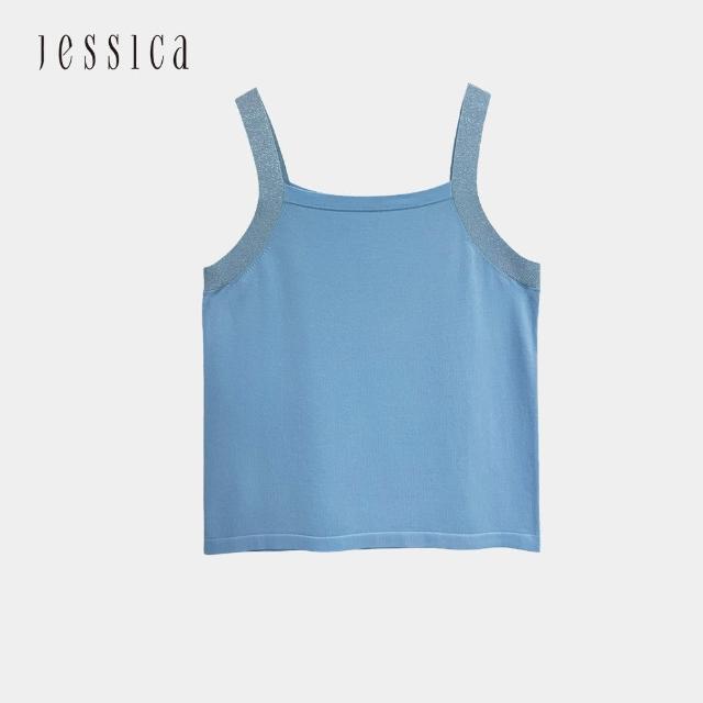 【JESSICA】經典百搭舒適透氣吊帶針織背心223351（藍）