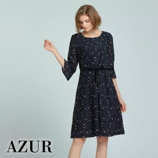 【AZUR】波西米亞滿天星點綴蕾絲洋裝-2色