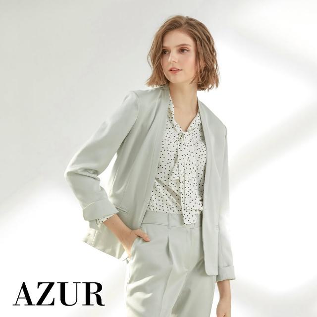 【AZUR】甜美花瓣造型圓點上衣-2色
