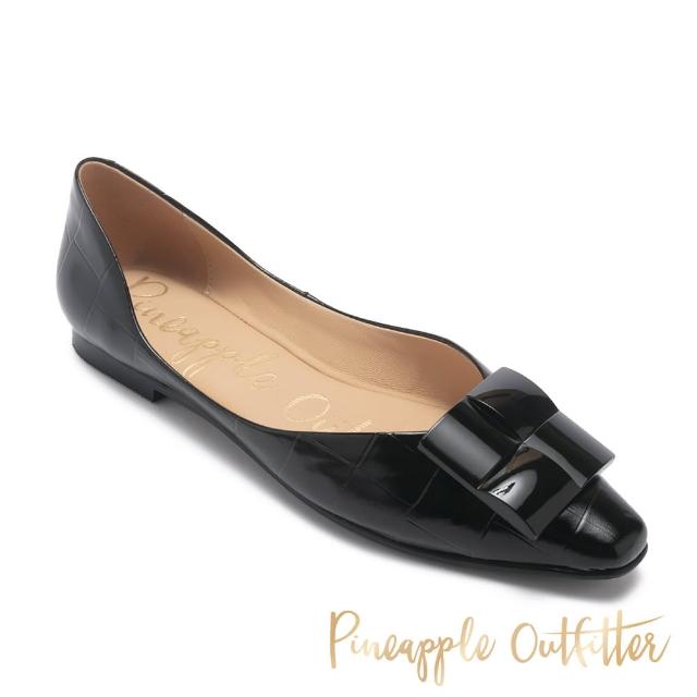 【Pineapple Outfitter】FAJTEL 方釦側挖空平底鞋(黑色)