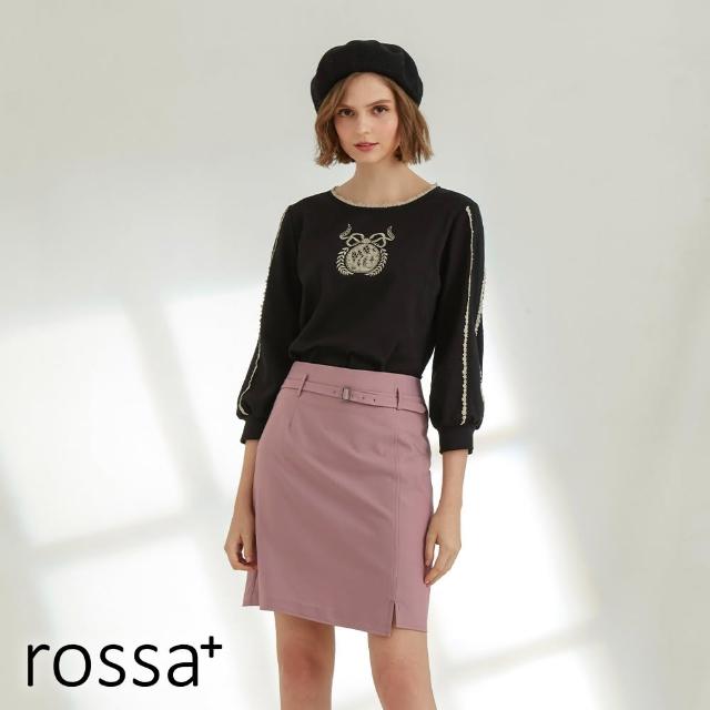 【AZUR】ROSSA時尚合身素面短裙-附腰帶-2色