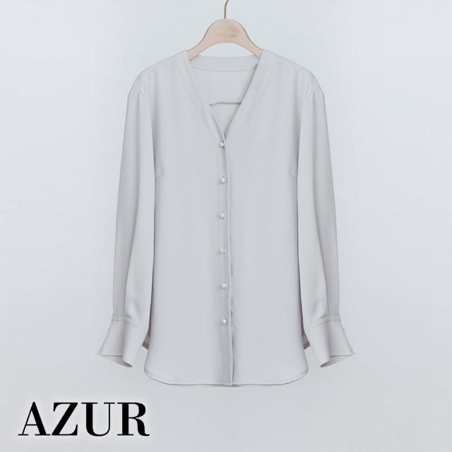 【AZUR】獨特修身剪裁排釦上衣