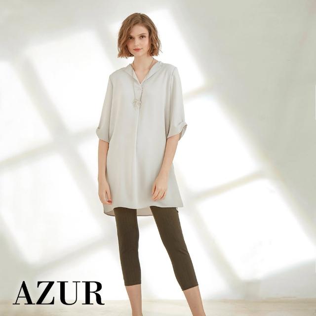【AZUR】親膚彈性合身七分褲-2色