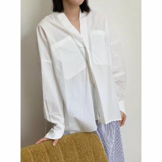 【UUIN】Light Collection _ 白和式襯衫(女裝 落肩 V領 防曬)