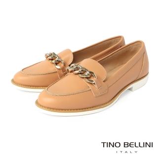 【TINO BELLINI 貝里尼】義大利進口環形鍊釦樂福鞋FZLT0004(米)