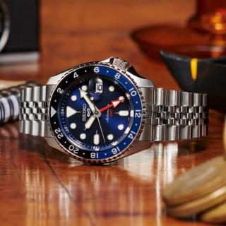 【SEIKO 精工】5 Sports系列 Lineup 藍 GMT 機械腕錶 SK044 禮物推薦 畢業禮物(SSK003K1/4R34-00A0B)