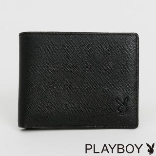 【PLAYBOY】基本短夾附零錢袋 Centers系列系列(黑色)