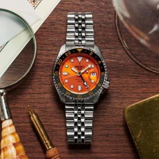 【SEIKO 精工】5 Sports系列 Lineup 橘 GMT 機械腕錶 禮物推薦 畢業禮物(SSK005K1/4R34-00A0U)