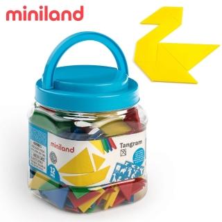 【西班牙Miniland】百變益智七巧板84片(STEM玩教具/空間邏輯/西班牙原裝進口)