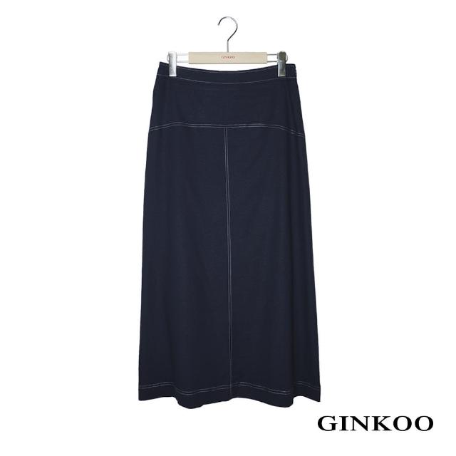 【GINKOO 俊克】簡約車線長裙