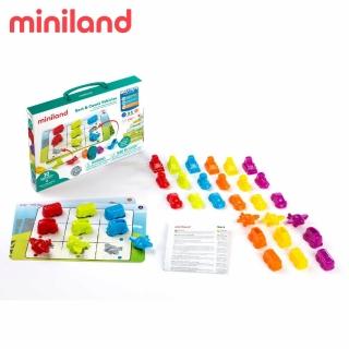 【西班牙Miniland】形數色入門學習組－交通工具(STEM玩教具/邏輯思考/形狀配對/顏色認知)