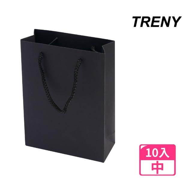 【TRENY】經典黑禮物手提袋-中10入