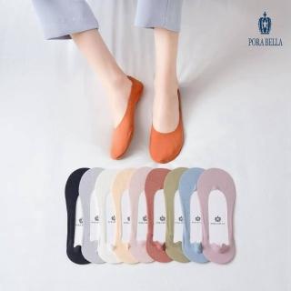 【Porabella】六雙一組 深口豎條棉透氣防滑隱形襪10色 Hidden socks