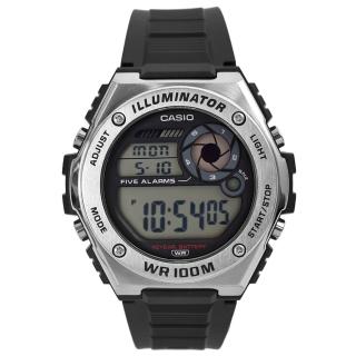 【CASIO 卡西歐】螺絲金屬質感電子膠錶(MWD-100H-1AVDF)