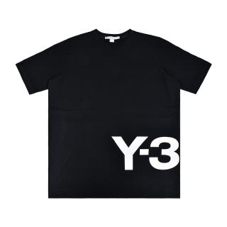 【Y-3 山本耀司】Y-3 20週年紀念設計白字LOGO純棉短袖T恤(平輸品/男/黑)
