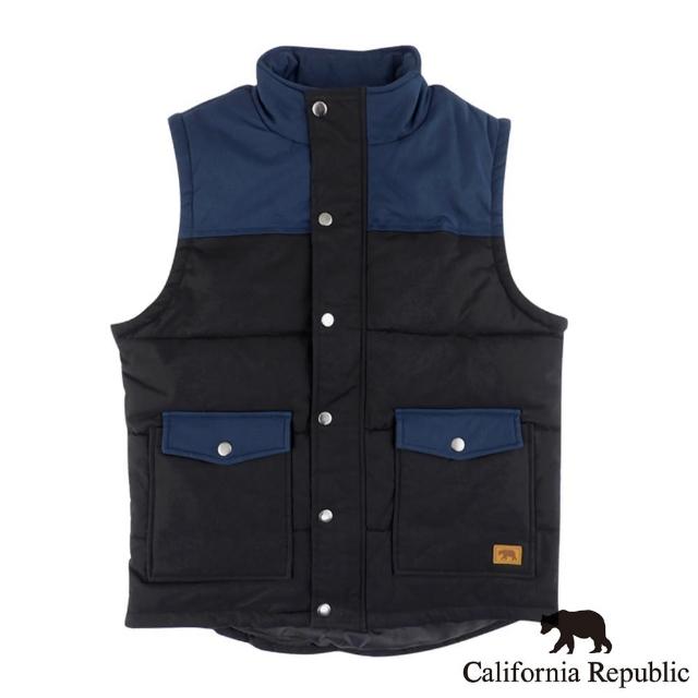 【California Republic】男女同款 品牌小熊皮標立領鋪棉背心