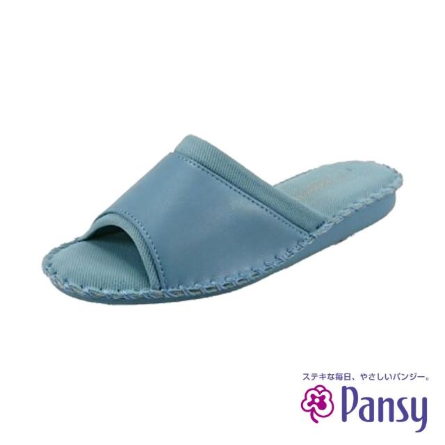 【PANSY】日式簡約手工縫線室內女拖鞋 藍色(8686)