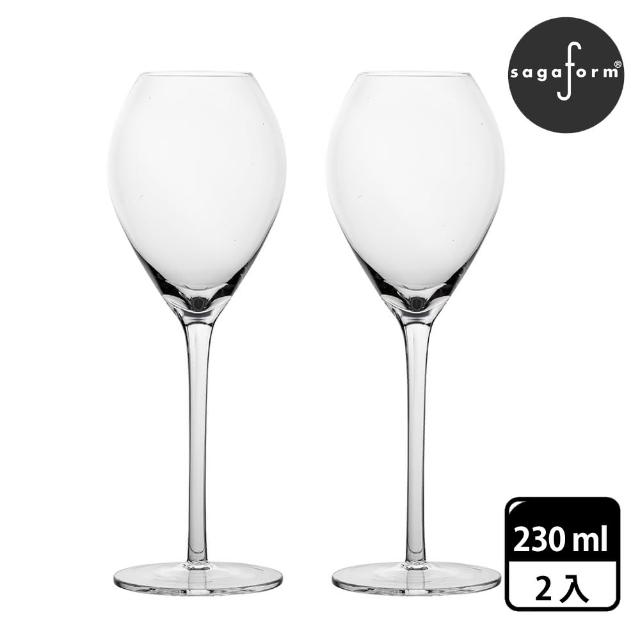 【SAGAFORM】saga 香檳杯2入組-230ml(杯體輕盈/杯腳特殊切割設計)