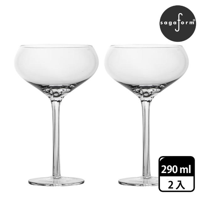 【SAGAFORM】saga 寬口香檳杯2入組-290ml(杯體輕盈/杯腳特殊切割設計)
